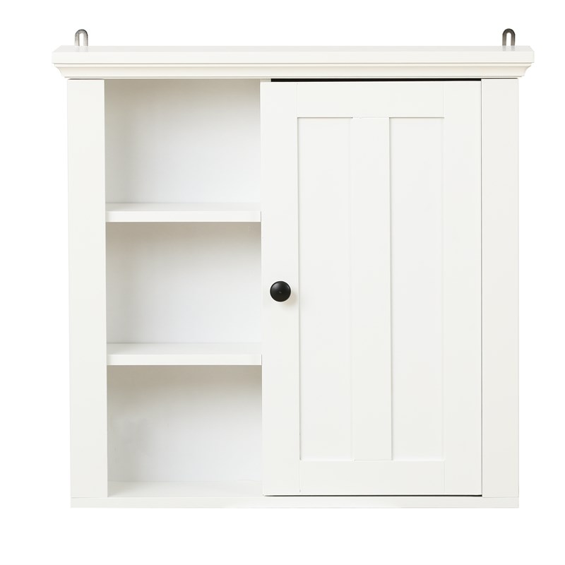 LuxenHome White MDF Wood Bathroom Wall Storage Cabinet