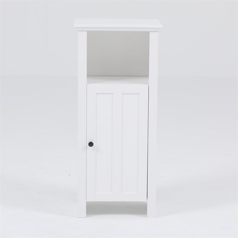 luxen home white wood floor bathroom cabinet - whif386