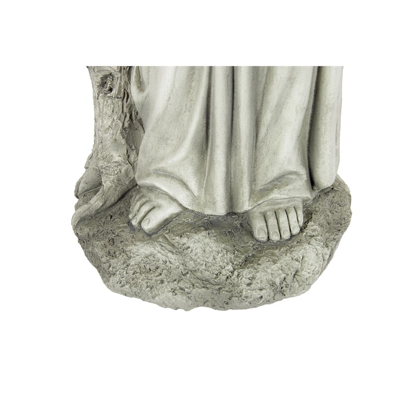 LuxenHome 31-Inch H Gray MgO Saint Francis Indoor/Outdoor Statue