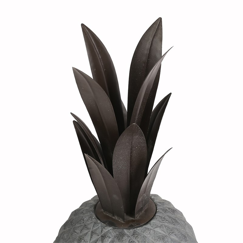 LuxenHome Pineapple Gray MgO Garden Statue