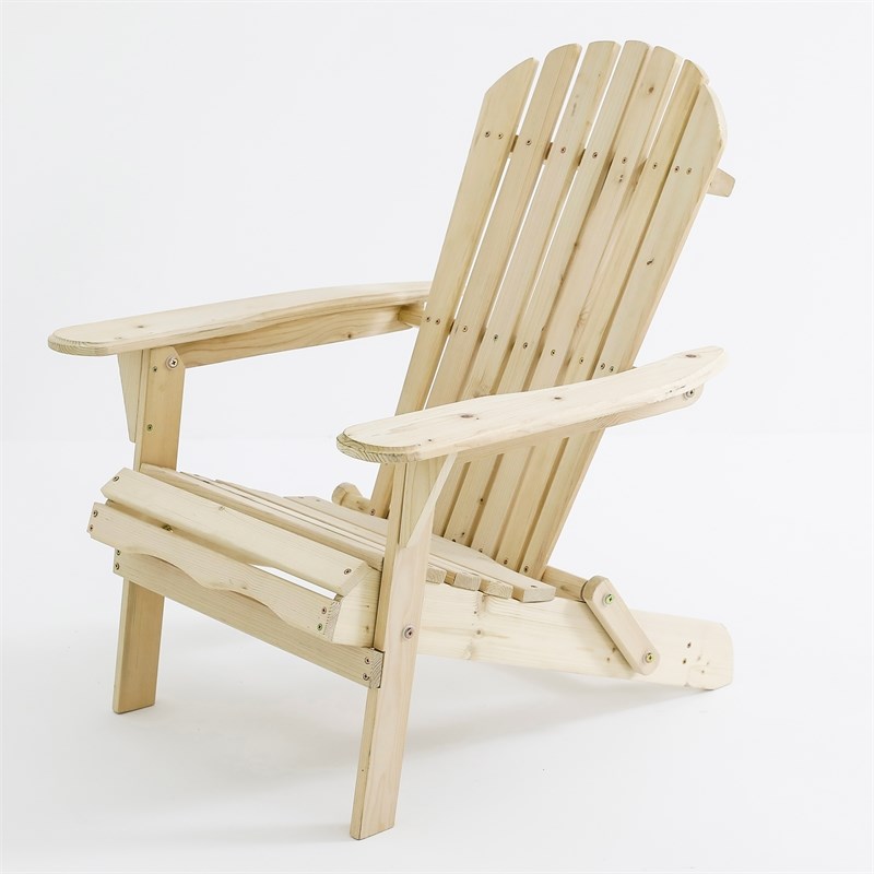 Luxen Home Unfinished Wood Adirondack Chair Whof412   1909748 1 L 