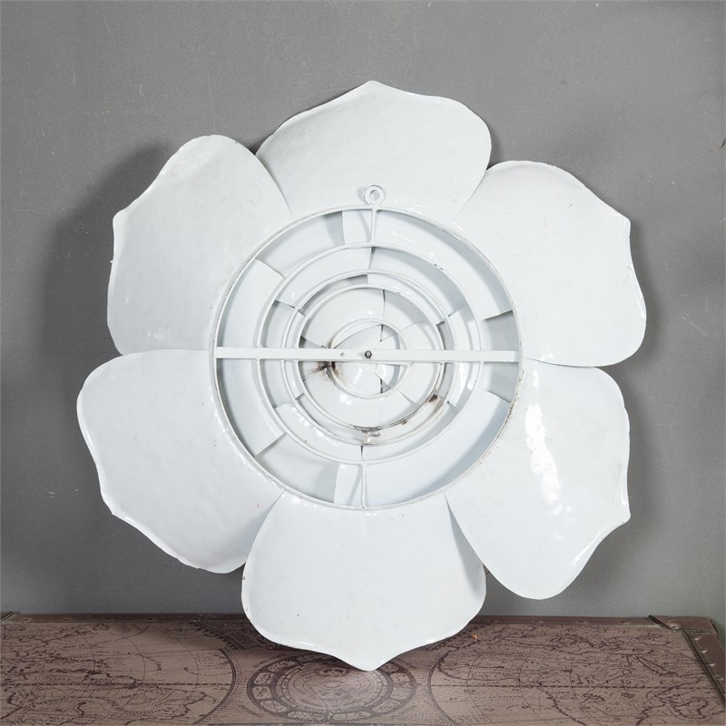luxen home 24in. diameter white flower metal wall sculpture wha541