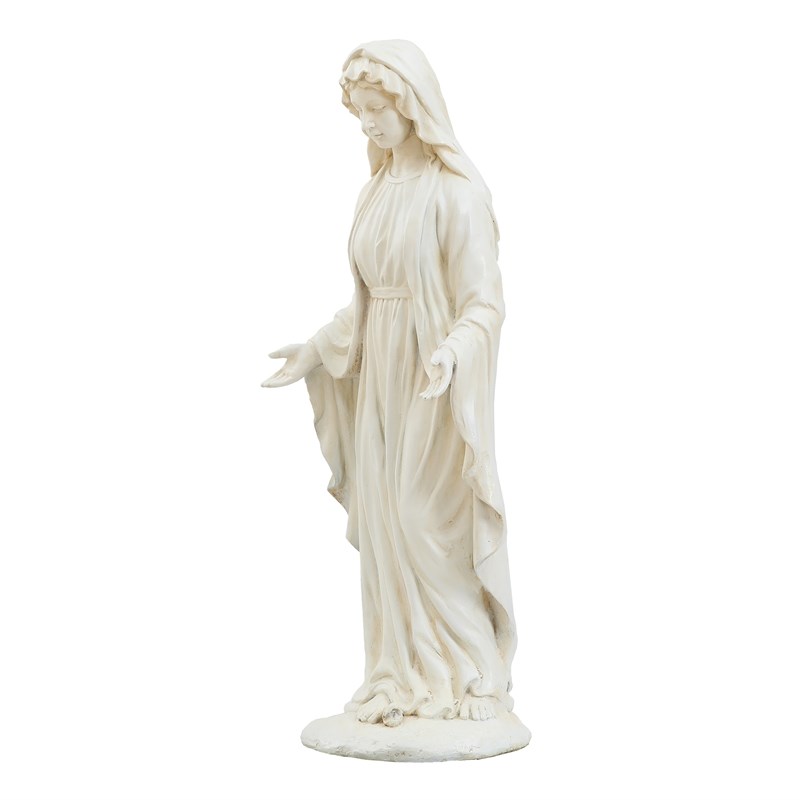 LuxenHome Ivory MgO Virgin Mary Garden Statue