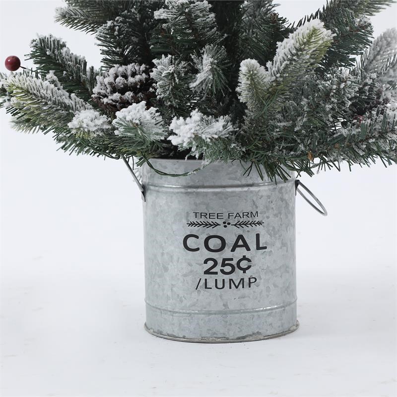 3ft prelit porch artificial flocked tree with metal base whap684