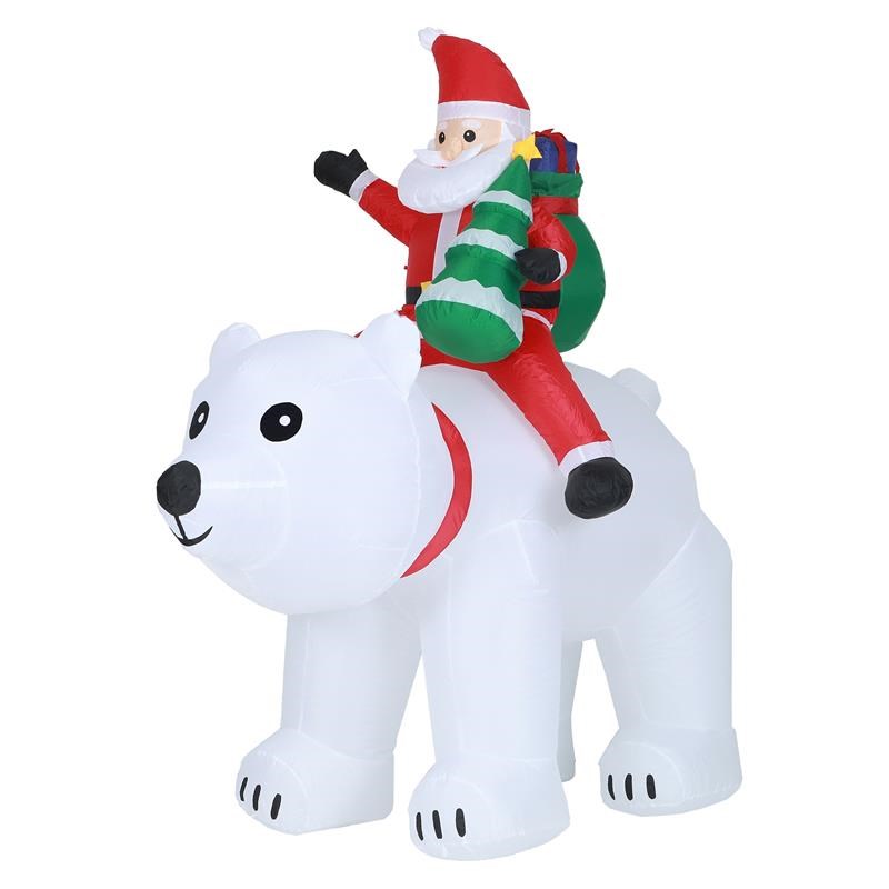 santa on polar bear inflatable