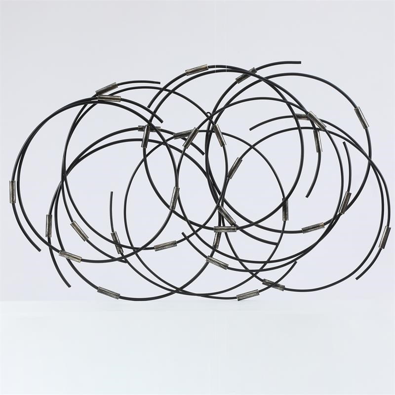 black metal abstract circular wall decor - wha778