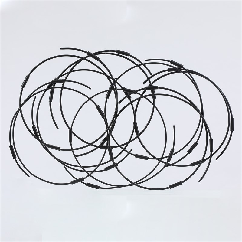 black metal abstract circular wall decor wha778