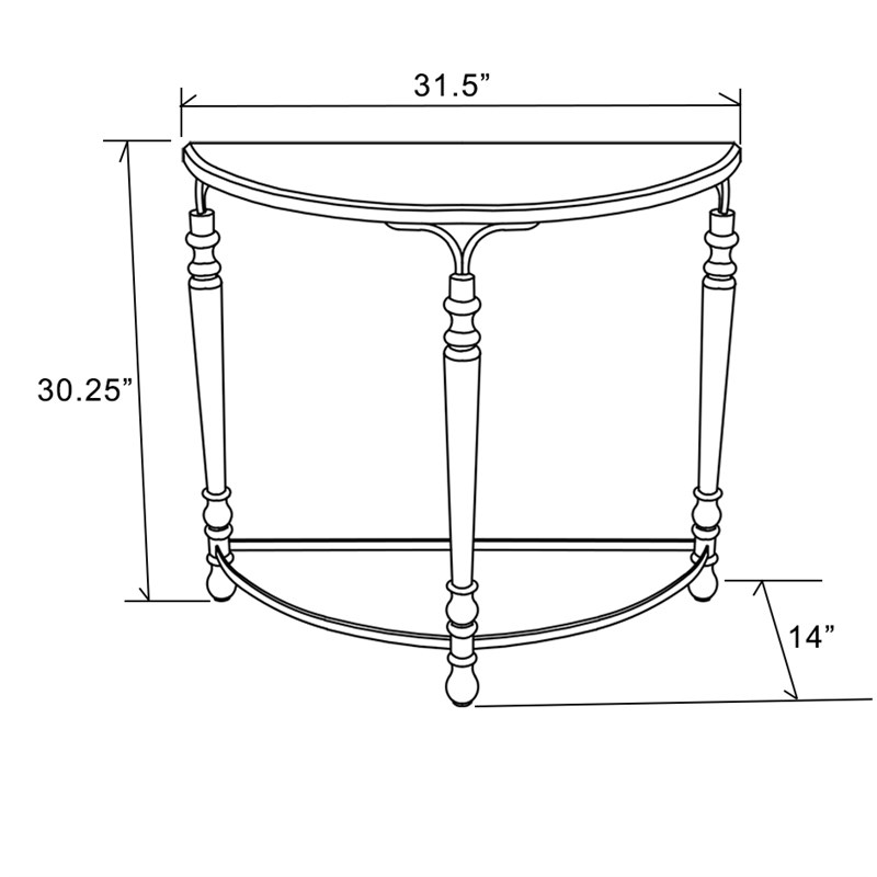 LuxenHome Brown Wood Rustic Half Moon Table | Homesquare