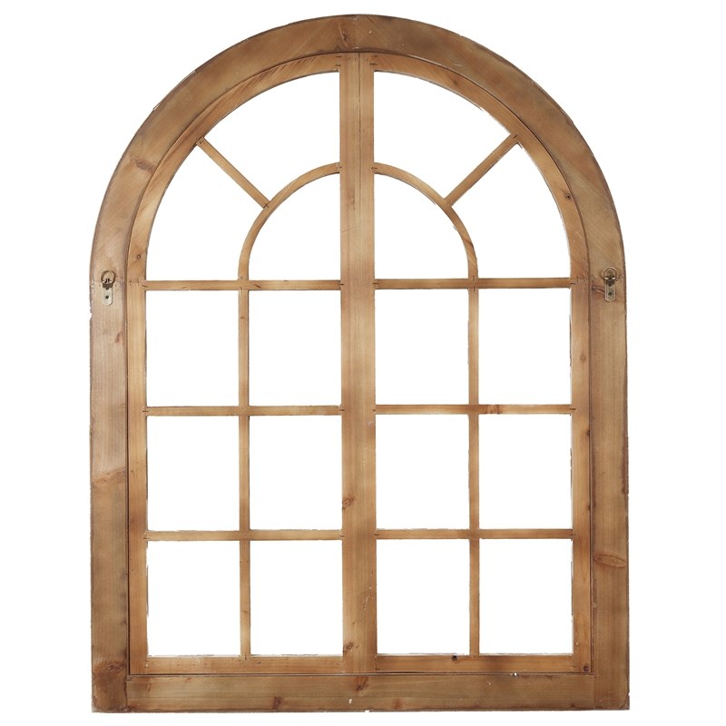 LuxenHome Distressed White Wood Arched Window Wall Decor Homesquare