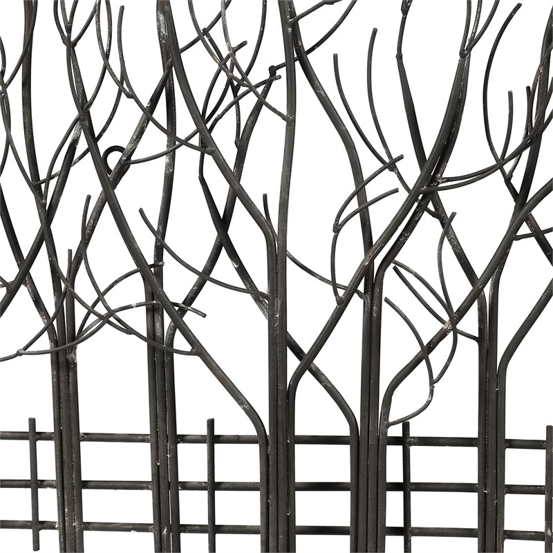 luxen home black metal field of trees wall decor wha947