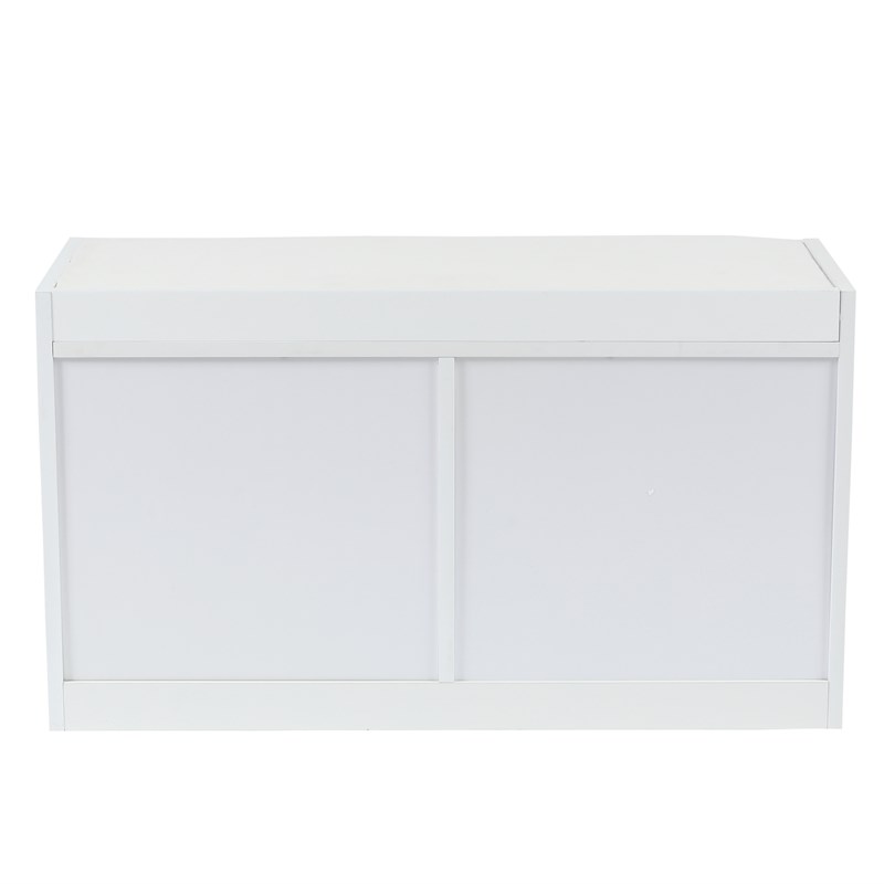 LuxenHome White Wood Shoe Storage Bench with Cushion