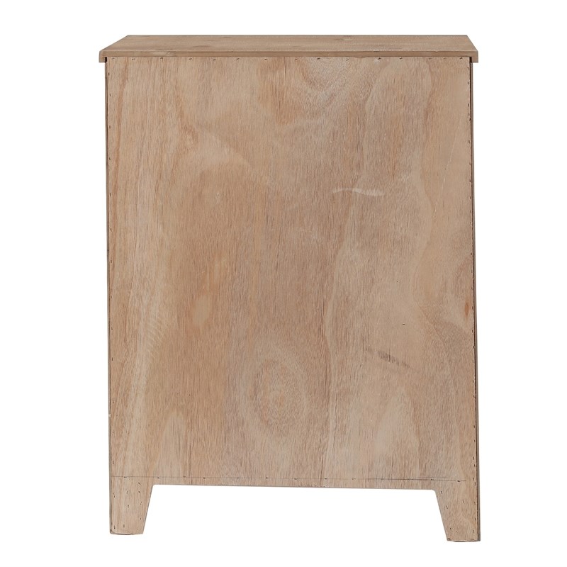 LuxenHome Natural Wood Accent Chest