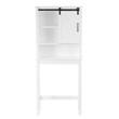 LuxenHome Farmhouse White MDF Wood Over-the-Toilet Space Saver Cabinet