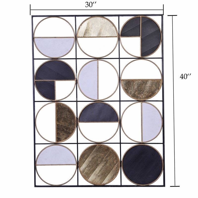 LuxenHome Multi Color Metal Modern Geometric Wall Panel Homesquare