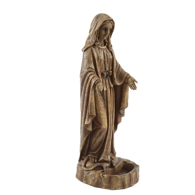 LuxenHome Brown Virgin Mary MgO Garden Statue