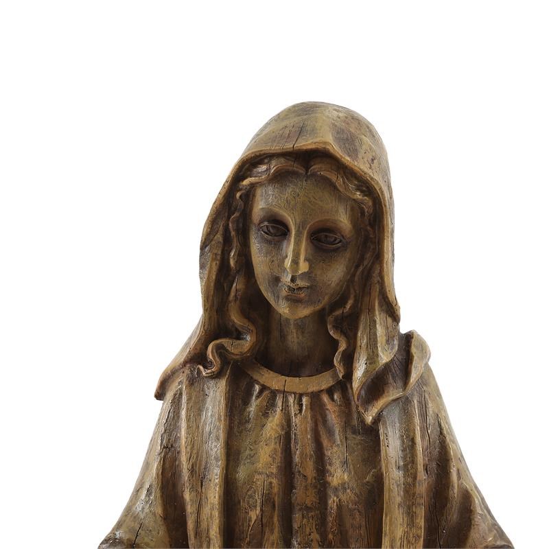 LuxenHome Brown Virgin Mary MgO Garden Statue