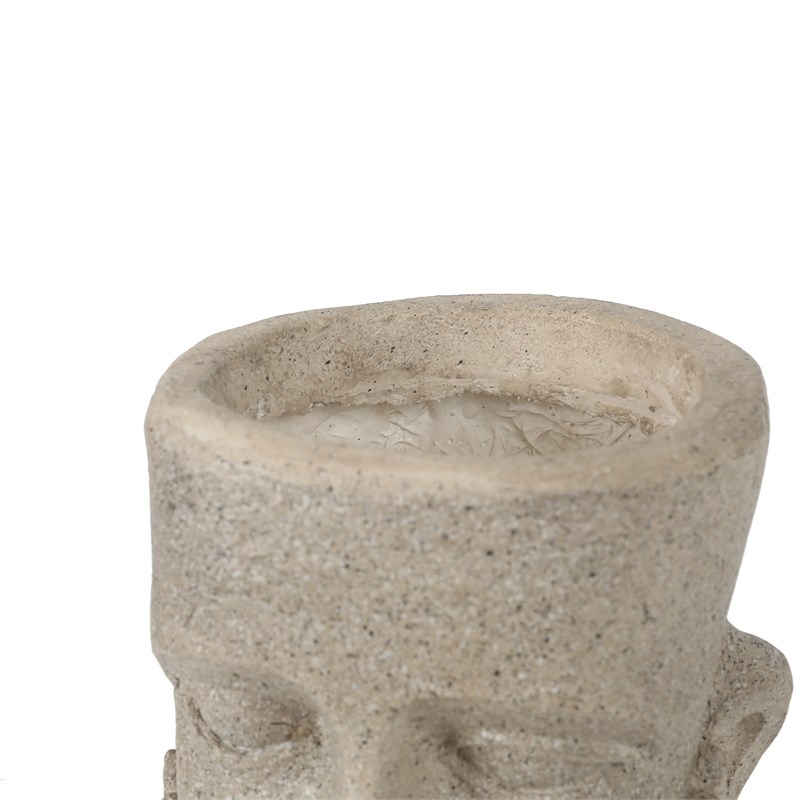 LuxenHome Speckled Off White MgO Happy Bust Head Planter