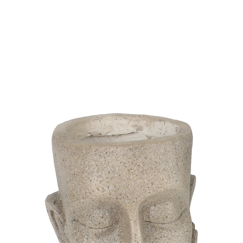 LuxenHome Speckled Off White MgO Thoughtful Bust Head Planter