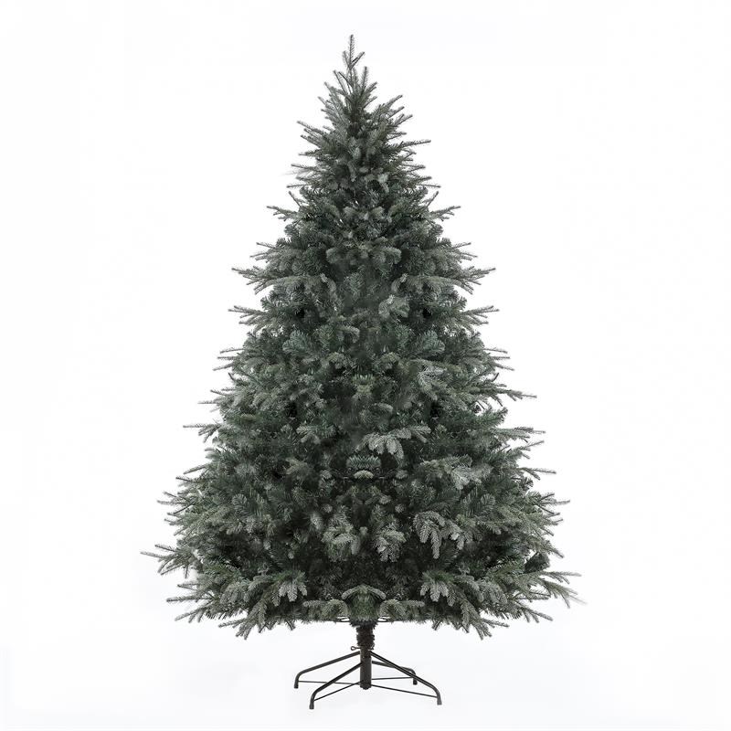 LuxenHome 7.5ft Green PVC/PE Pre-Lit Artificial Christmas Tree