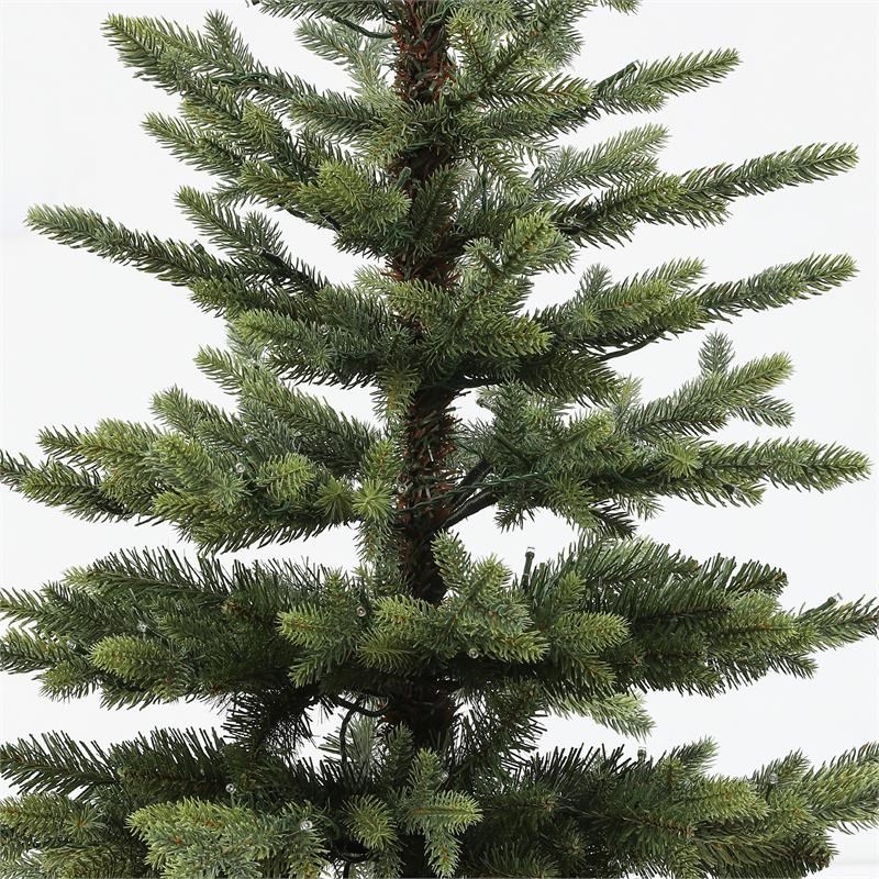 LuxenHome 3.5ft Pre-Lit Artificial Christmas Tree with Metal Pot