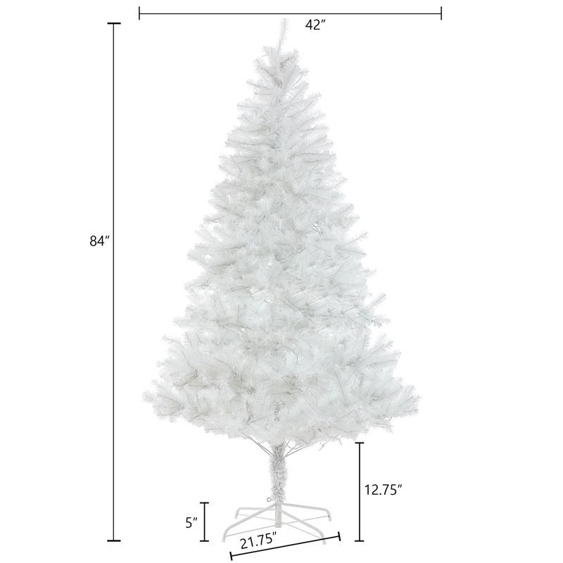 LuxenHome 7ft Pre-Lit White Artificial Christmas Tree