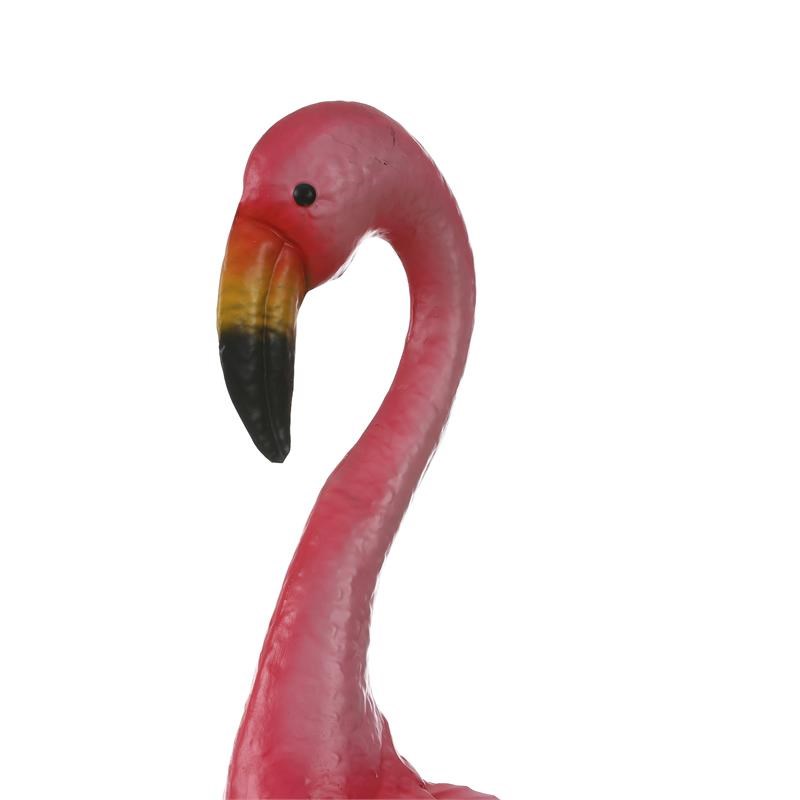 LuxenHome 34-Inch H Pink Flamingo Outdoor Metal Garden Statue