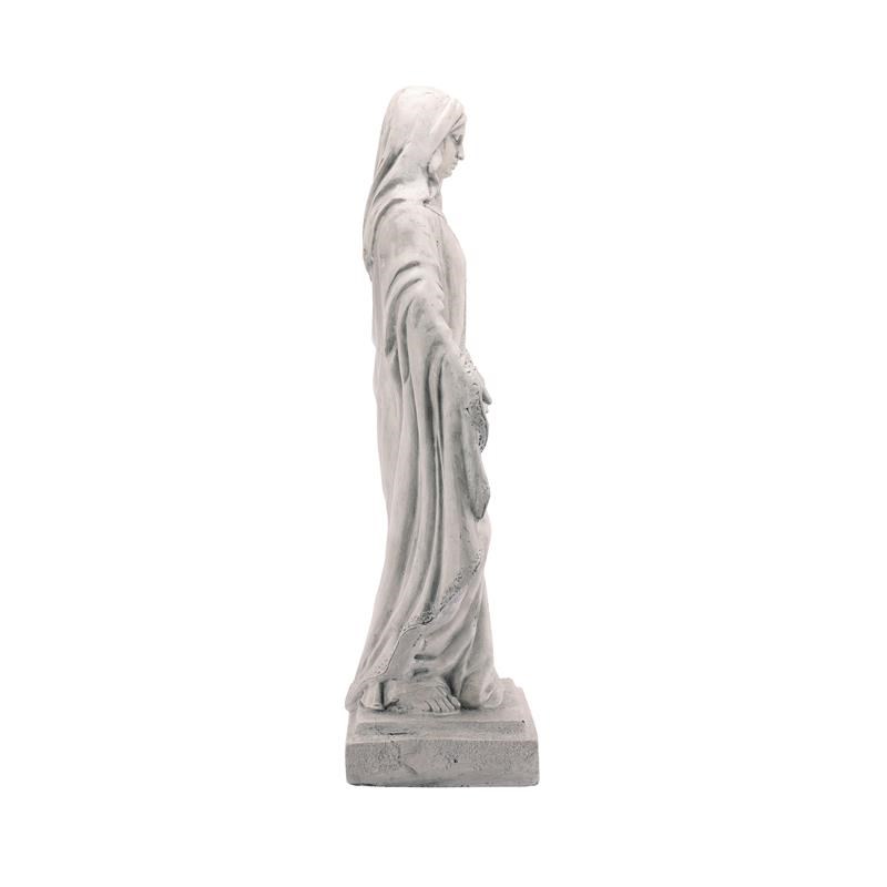 LuxenHome 31.5-Inch Light Gray MgO Mary Statue