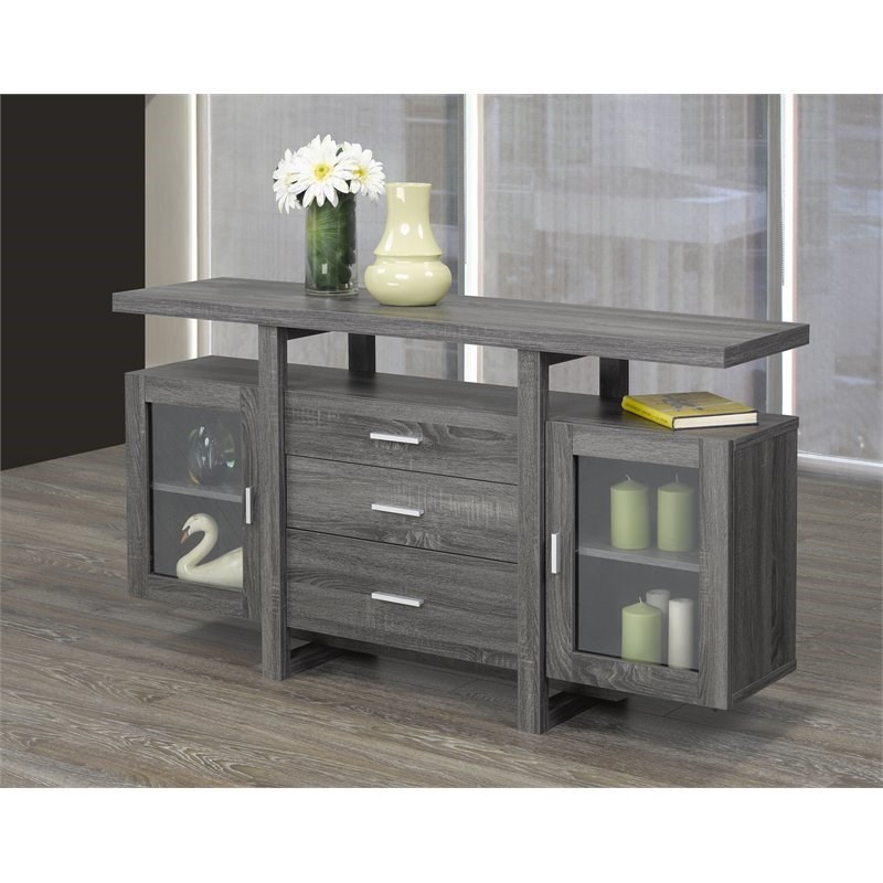 brassex buffet server with storage in grey 172230