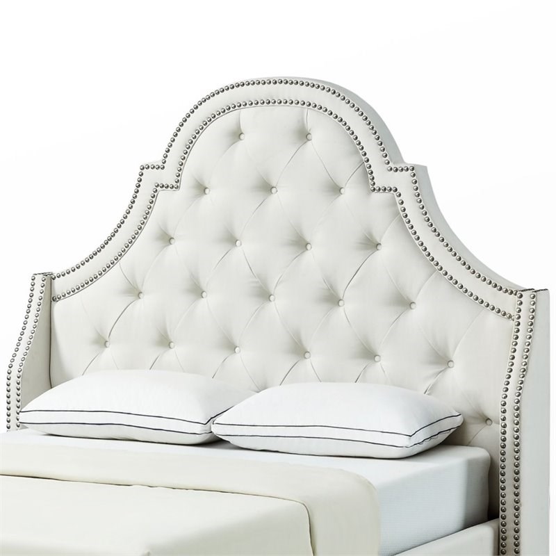 posh living aaron tufted linen fabric king headboard in beige hb25