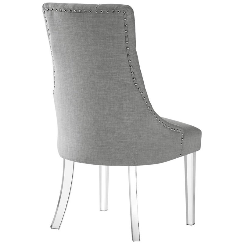 colton linen fabric dining side chair with acrylic legs ...