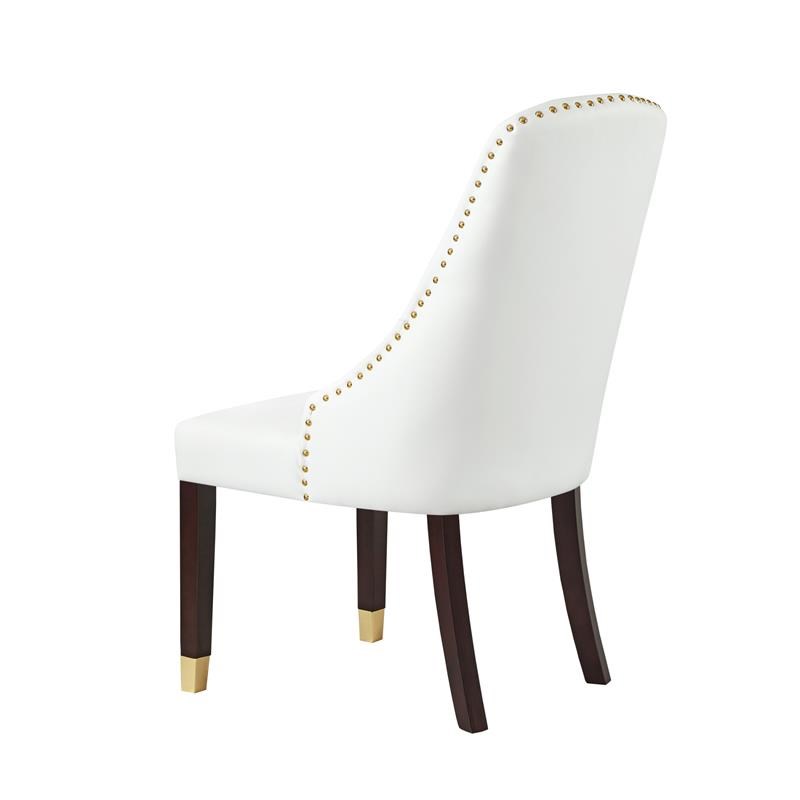 ivory faux leather dining chairs