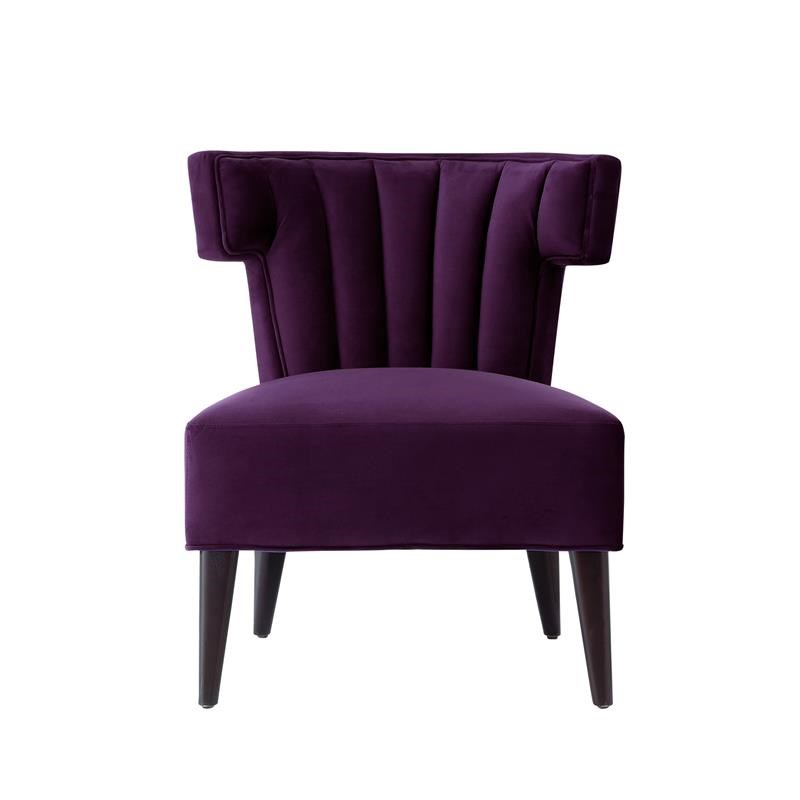 Posh Living Damari Tufted Velvet Wingback Accent Chair in Purple Homesquare
