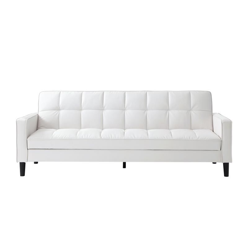 Posh Living Loft Lyfe Toyah Faux Leather Convertible Sleeper Sofa in