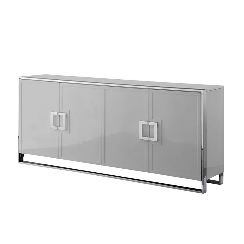 Inspired Home Ulani Sideboard Buffet in Light Gray