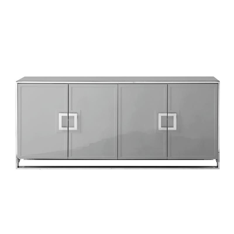 Inspired Home Ulani Sideboard Buffet in Light Gray