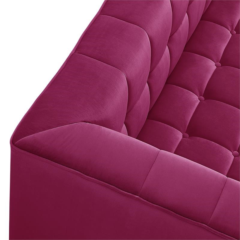 Fuchsia Tufted Sofa | Baci Living Room