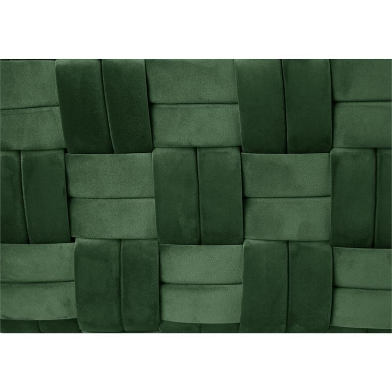 Danielle Storage Bench Hunter Green Velvet  Upholstered Hand Woven