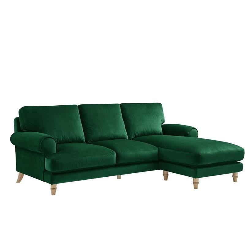 Lela Sofa Hunter Green Velvet Upholstered Sinuous Spring - SRS283 