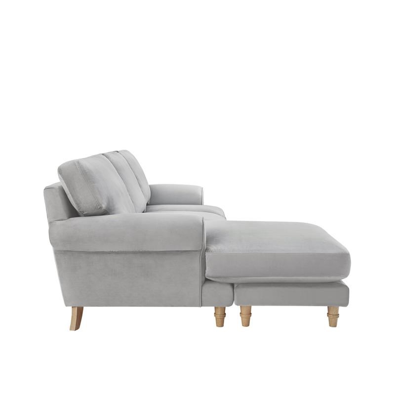 Lela Sofa Grey Velvet  Upholstered Sinuous Spring