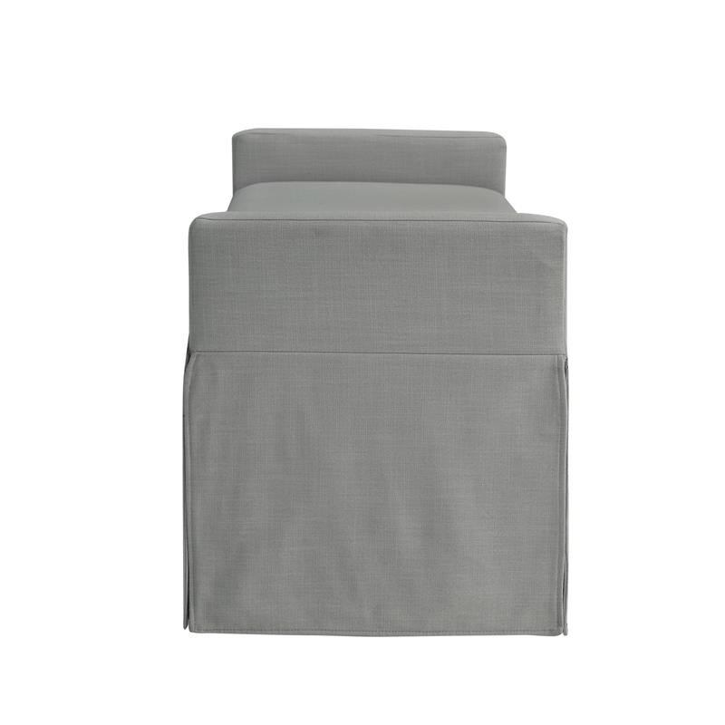 Khloee Bench Light Grey Linen 50.2L x 19.6W x 22H Upholstered Square Arms