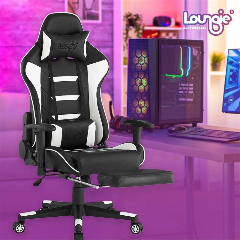 Posh Living Mari Faux Leather Game Chair White