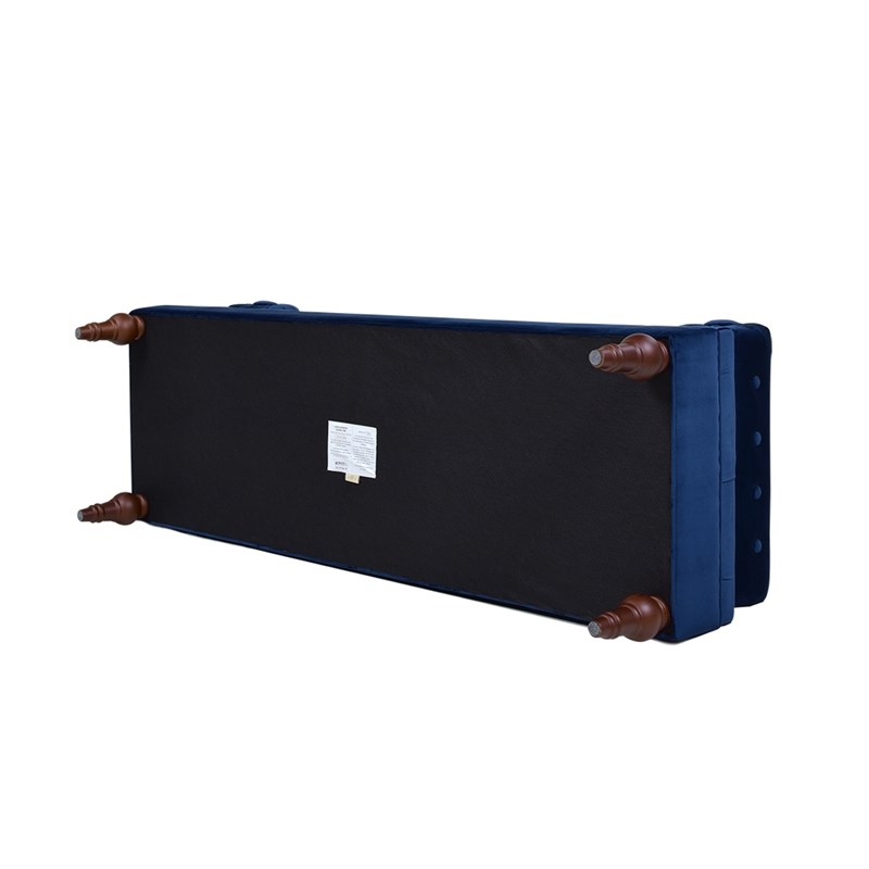 Lewis Bolster Arm Entryway Bench Navy Blue