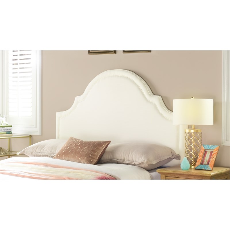Catherine Upholstered Queen Headboard Antique White Homesquare