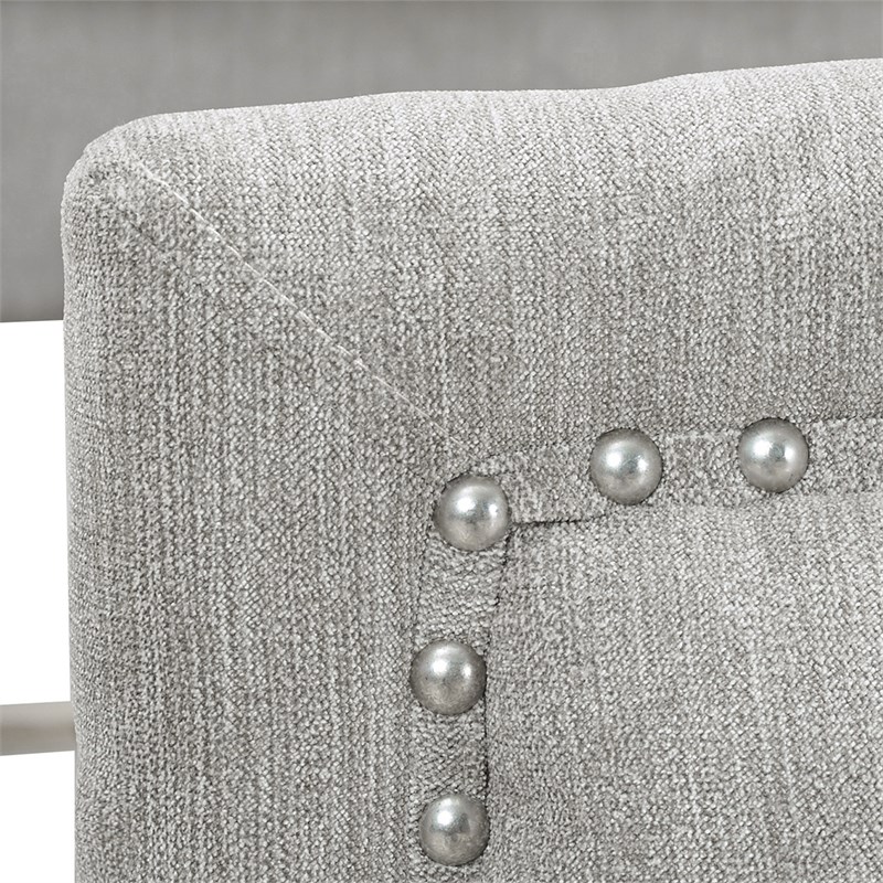 Marcella Tufted Wingback King Bed Silver Grey