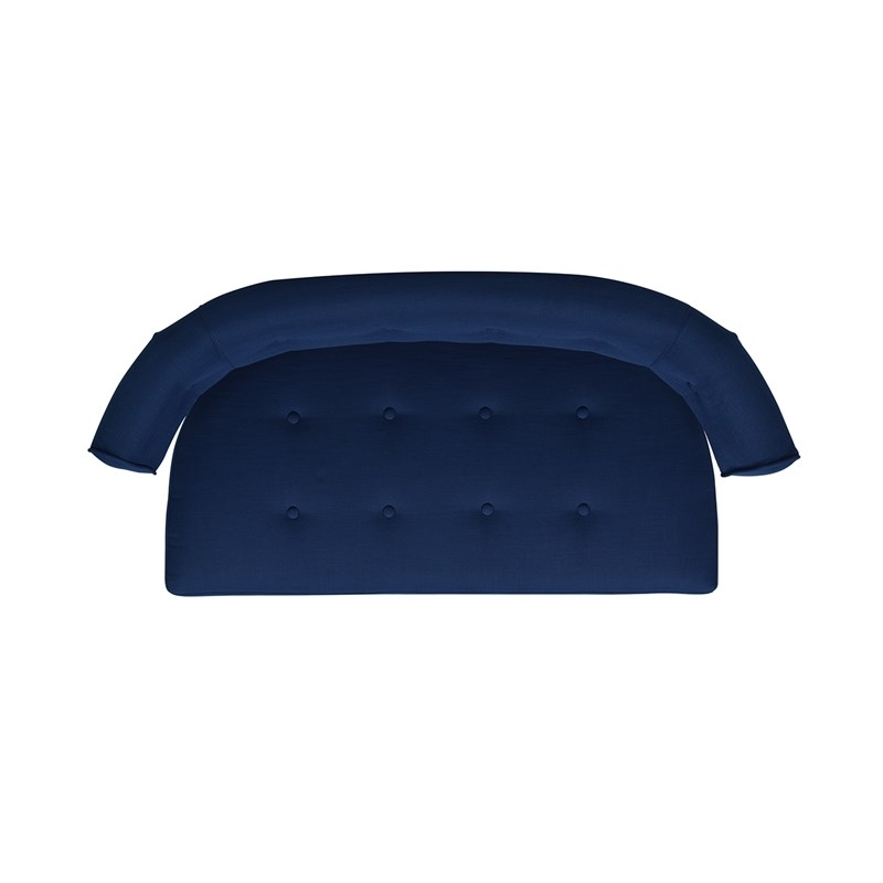 Jennifer Taylor Home Jared Roll Arm Tufted Polyester Fabric Bench Midnight Blue