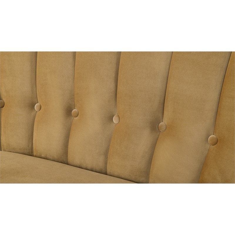 Becca Channel and Button Tufted Settee Gold