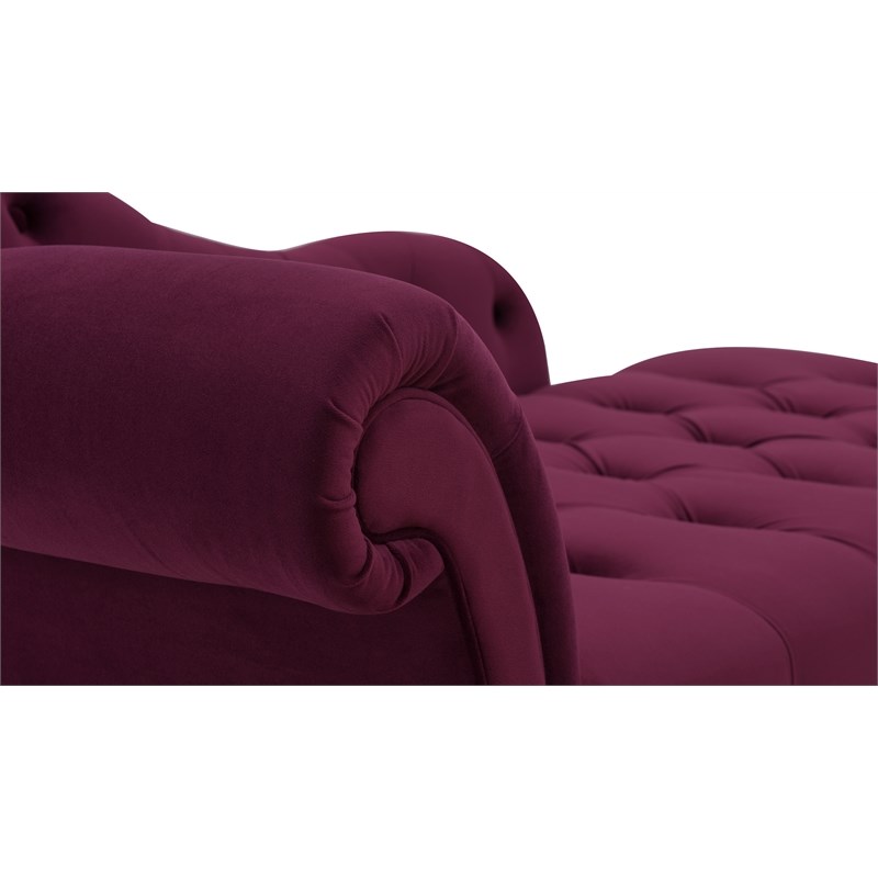 samuel tufted roll arm chaise lounge burgundy 62030673