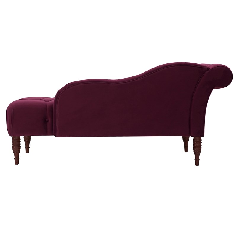 Samuel Tufted Roll Arm Chaise Lounge Burgundy