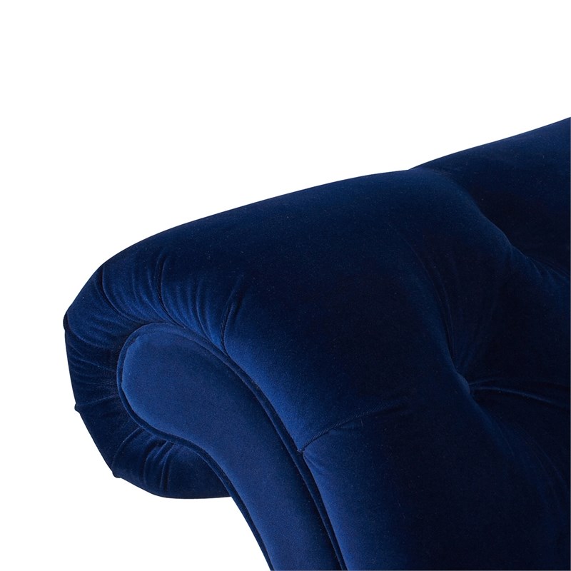 Samuel Tufted Roll Arm Chaise Lounge Navy Blue