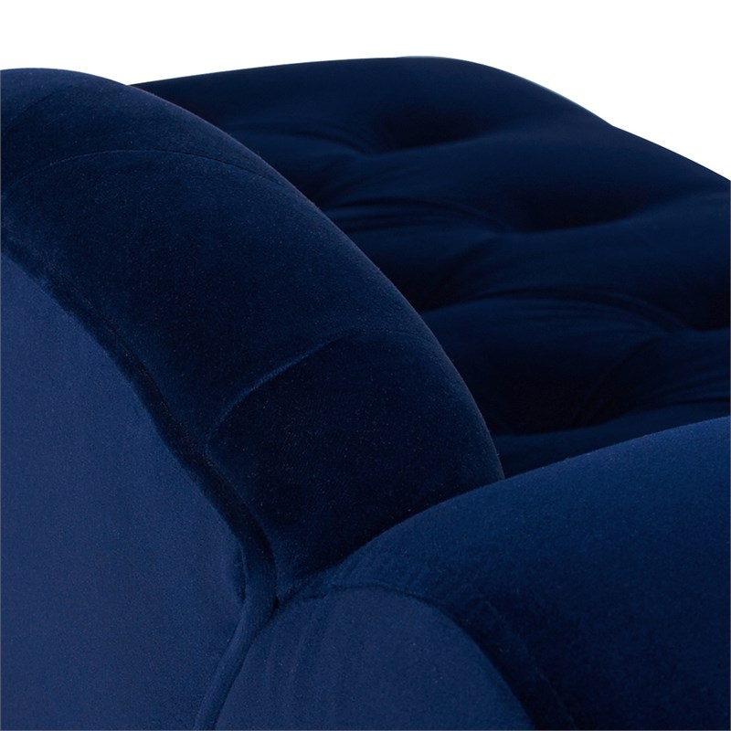Samuel Tufted Roll Arm Chaise Lounge Navy Blue